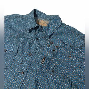 Cinch Modern Fit Snap Button Up Shirt Mens Medium Western Geometric Cowboy